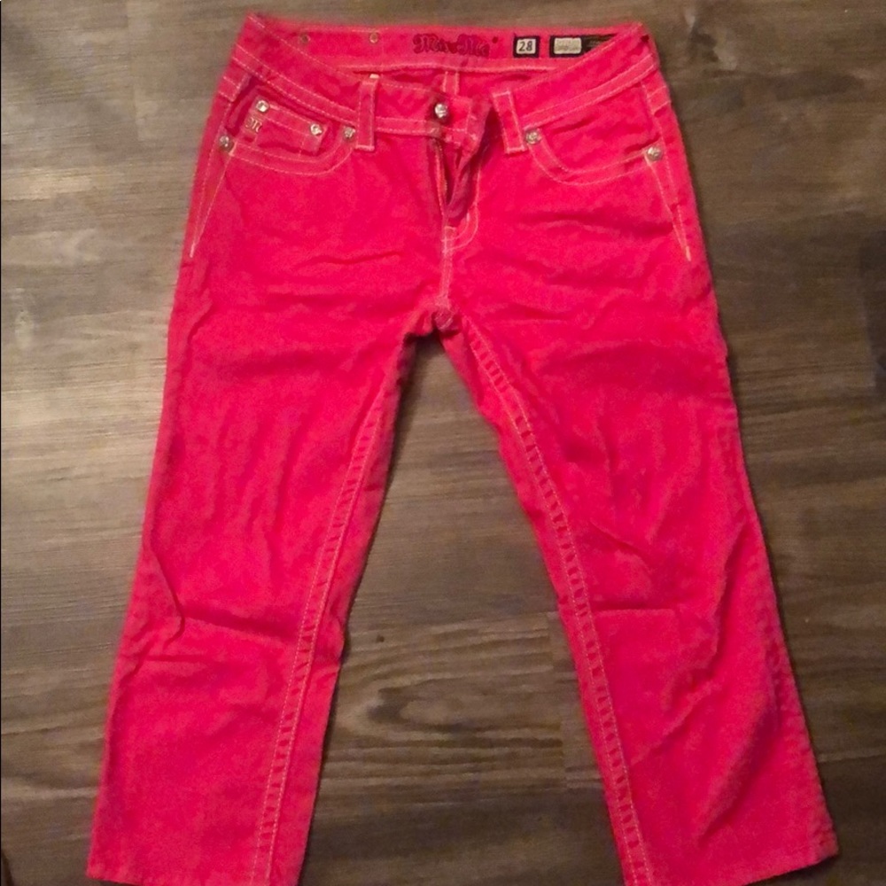 Pink Miss Me Cropped/Capris